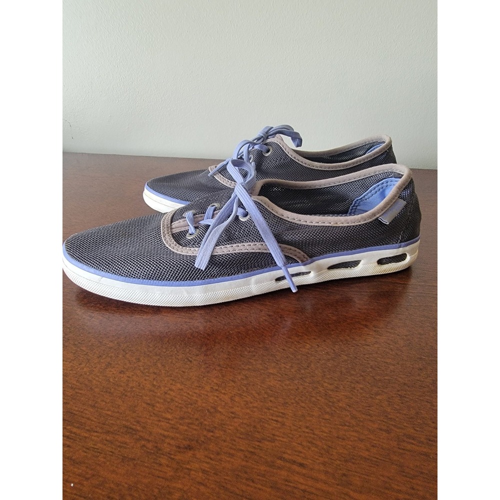 Columbia Womwn's 7.5 Vulc N Vent Lace Mesh Gray Purple Lace Up Show Water Hike